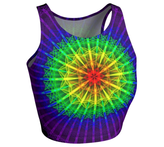 "Inside the Rainbow" Eco Athletic Crop Top