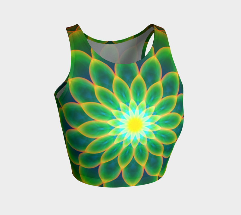 "Lotus of Peace" Eco Athletic Crop Top