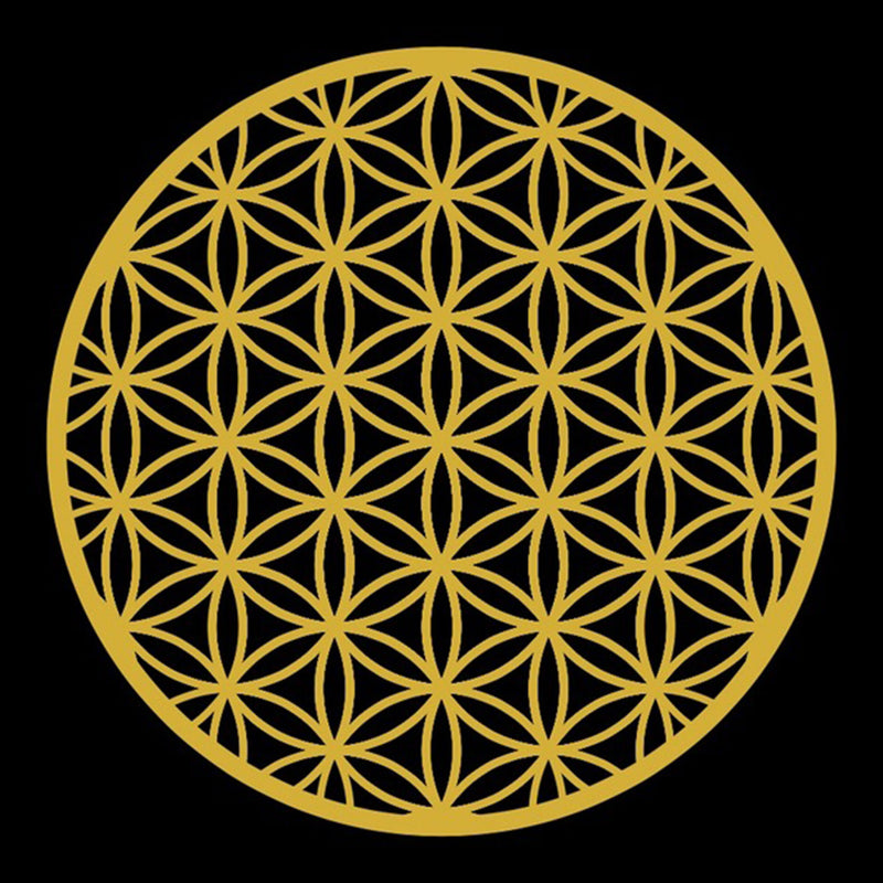 "Flower of Life - Metallic Gold on Black" Fine Art Print