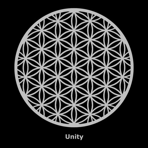 "Flower of Life - Silver on Black - Unity" Poster Print