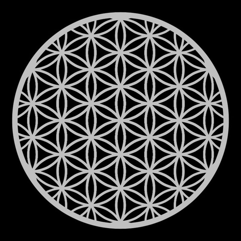 "Flower of Life - Silver on Black" Poster Print
