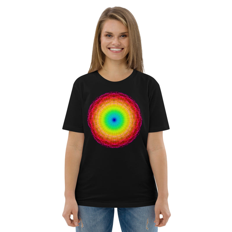"Rainbow Light Vortex" Unisex Organic Cotton T-Shirt