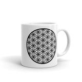 "Flower of Life - Black on White"  Glossy Ceramic Mug